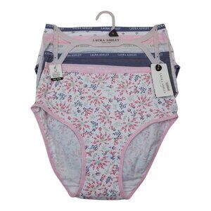 Laura Ashley 5-Pack Womens Panties S Cotton/Spandex Tag Free Floral & Solid